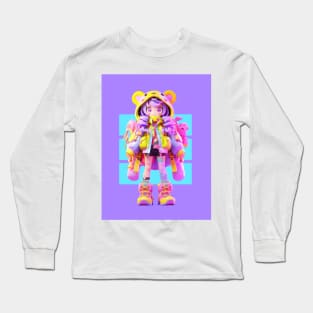 AKBLM - PRETTY GUARDIAN KUMIKO | KAWAII PURPLE HAIRED DECORA STYLE ANIME GIRL Long Sleeve T-Shirt